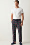 Checkered Cotton Men's Pajama Bottoms Soft Stretchy Comfortable Fit with Pockets Drawstring Green Plaid Relax Fit - 5
