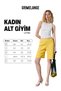Uyini Women's Soft Organic Fabric Striped Detail Pair Pocketed Yellow Capri - 6