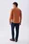 Men's Brown Slim Fit Long Sleeve Linen Shirt - 2