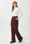 Women's High Waist Stretch Fabric Palazzo Pants - Belted - 4