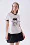Women's Off-White Printed Crew Neck T-Shirt