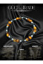 Certified Aa+ Tiger's Eye, Onyx and Hematite Natural Stone Men's Bracelet