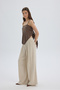Mahoney Beige Linen Palazzo Trousers - 3