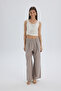 Alidah Pleated Gray Wide Leg Trousers - 2