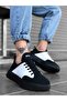 BA0163 Lace-Up Men's High Sole Black White Sports Shoes