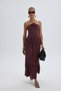 Elisa Rose Detail Burgundy Long Dress - 4