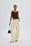 Alidah Pleated Yellow Wide Leg Trousers - 6
