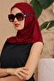Burgundy Scarf Bone Swimsuit - Made of Fabric - 4