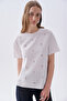 Women's Off-White Embroidered Crew Neck T-Shirt