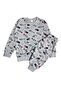 Boys' Cotton Fabric Grey Scoop Truck Work Machine Patterned Long Sleeve Winter Pajama Set - 2