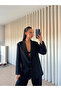 Lily Linen Blazer - Black - 4