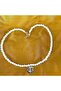 Women's Evil Eye Beaded Clover Motif White Pearl Necklace Handmade Bijouterie Gift Accessory - 3