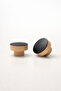Black - Natural Wood Drawer and Cabinet Handle Set of 2