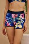 Shorts, Stretch Fabric Swim Shorts, Navy Palm - 3