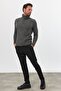 Men's Hair Braided Diamond Patterned Full Fisherman Ribbed Thick Knitwear Sweater - 3