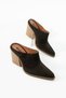 Women's Suede Genuine Leather Brown Western Slippers – Cowboy Style Heeled - 3