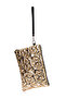 Star Embroidered Portfolio Handbag with Wrist Strap, Satin Lined Gold Clutch Bag - 6