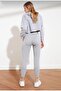 Gray Cotton and Pocketed Women's Tracksuit - 3