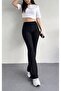 Women's Black Flared Pants Relaxed Fit, High-Waisted, Shaping and Stretchy