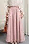 Elastic Waist Double Pocket Poplin Flared Skirt - 4