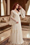 Bridal Dressing Gown Set - Satin Lace Double Luxury Nightgown Set - 3