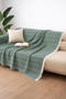 Green Cotton Decorative Sofa Cover 170x230 Size Optimal Anti-Slip Design