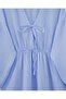 Muslin Dress with Tie Collar, Elastic Sleeves and Waist - Baby Blue - 4