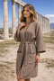Muslin Women's Dressing Gown - Bathrobe - with Oyster Stitching Detail - 2