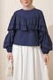 Flounce Sleeve Elastic Blouse -Laci - 3