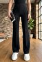 High Waist Wide Leg Pants with Stitching Detail - 2