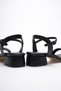 Women's Stone Detailed Ankle Buckle Black Short Heeled Evening Dress Sandals - 8