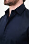 Straight Slim Fit Polycotton Collar Classic Men's Shirt Navy Blue - 37445.21K - 2