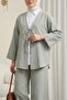 Double Tie Front Kimono Set with Pants -Mint - 2