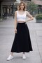 Women's Black Flared Long Skirt - 2
