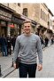 Men's Round Neck Pieced Pocket Pique Sweater