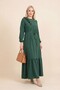 Ayrobin Dress with Ruffle Stone Detail, Skirt and Belt - Emerald - 5