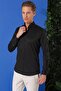 Men's Slim Fit Buttoned Collar Long Sleeve Cotton Classic Black Shirt Gk 716 - 3
