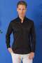 Men's Slim Fit Buttoned Collar Long Sleeve Cotton Classic Black Shirt Gk 716