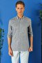 Men's Comfort Fit Buttoned Collar 100% Linen Epaulet Casual Navy Blue Shirt g 1564 - 3