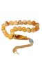 Gold Silver Tasseled Mascot Rock Drop Amber Prayer Beads - 3