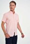 Men's Comfort Fit Button Collar Short Sleeve 100% Linen Plain Salmon Shirt g 1596 - 4