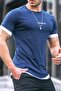 Basic Navy Blue Men's T-Shirt 4459 - 3