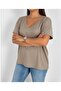 Trend Plus Size Mink Cotton Fabric V-Neck Premium T-Shirt - 3