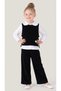 3-6 Years Old Girl's 3-Piece Set – Velvet Vest, Long-Sleeved Blouse and Pants, Stylish and Comfortable Set