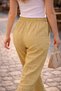 Women's Summer Synthetic Linen High Waist Elastic Skinny Leg Mom Pants C611 - 7