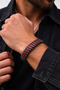 Men's Leather Bracelet with Braided Design – Modern Stylish Bohemian Bracelet with Magnetic Clasp - 2