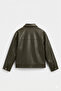 Zra Model New Season Half Oversize Four Seasons Viral Men's Leather Jacket Coat - 5