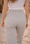 Women's Summer Synthetic Linen High Waist Elastic Skinny Leg Mom Pants C611 - 5