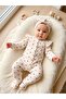3-6-9 Months Bandanali Red Heart Patterned Jumpsuit with Ruffles on the Shoulders, 2-Piece Set Baby&Children's Set