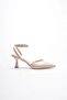 Women's Beige Patent Leather Heeled Shoes Tr03Ms02C - 7